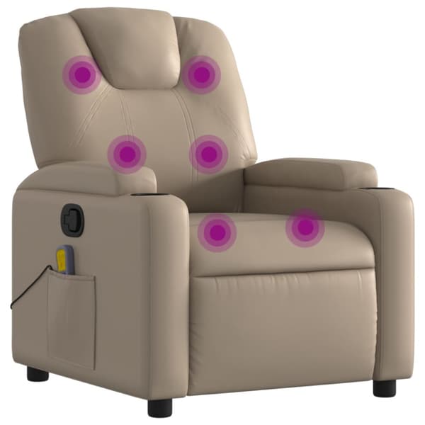 Massagefåtölj cappuccino konstläder
