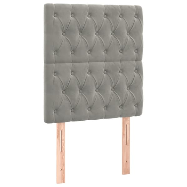 Ramsäng med madrass ljusgrå 80x200 cm sammet