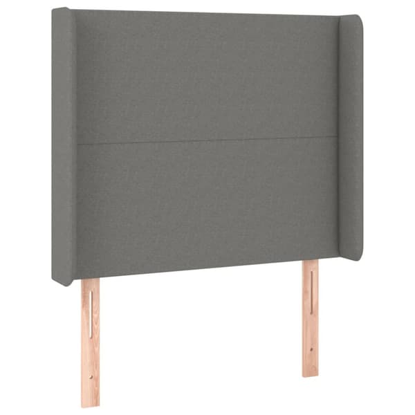 Ramsäng med madrass mörkgrå 90x190 cm tyg