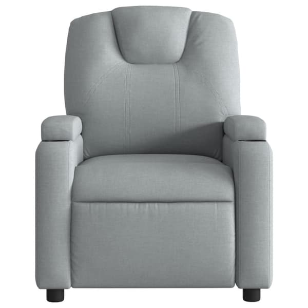 Massagefåtölj ljusgrå tyg