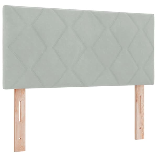 Bäddfjäder med madrass Ljusgrå 90 x 200 cm Sammet