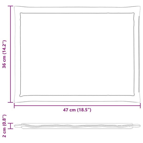 Sittkuddar 2 pcs Ljusgrå 47 x 36 x 2 cm Polyester