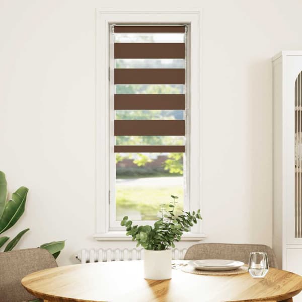 Rullgardin zebra brun 40x100 cm tyg bredd 35,9 cm polyester