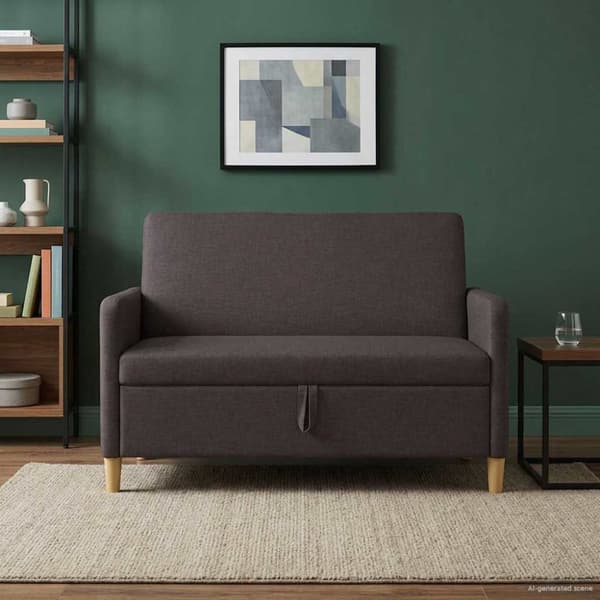 Soffa med förvaring Mörkbrun 122 x 78 x 87 cm Polyester