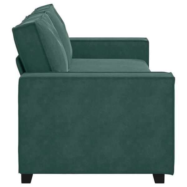 3-sitssoffa mörkgrön 220x78x84 cm sammet