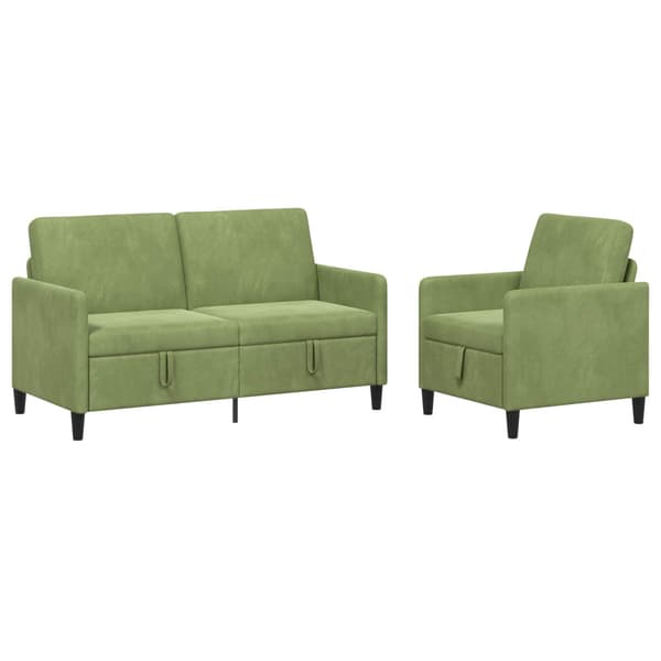 Soffgrupp med förvaring 2 st Ljusgrön Polyester
