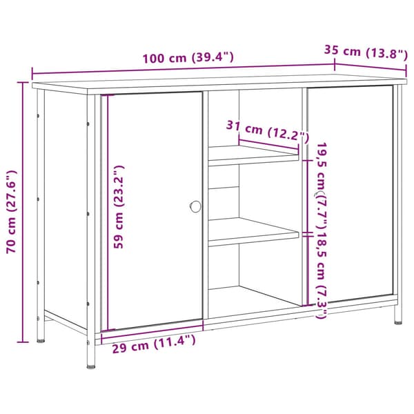 Sideboard Artisan Ek 100 x 35 x 70 cm