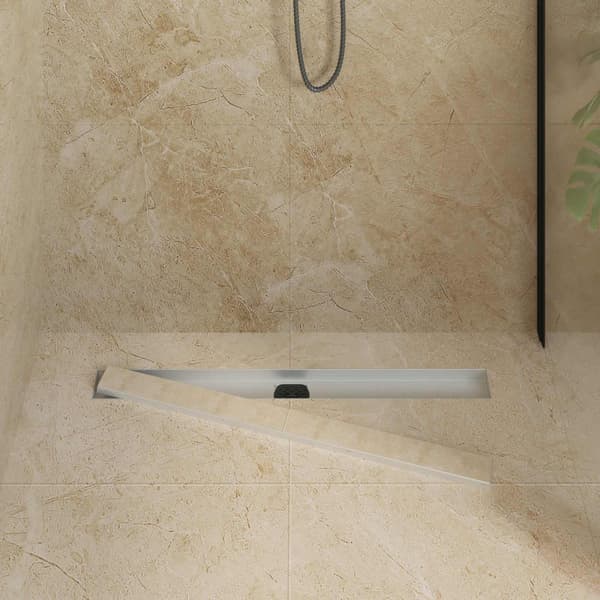 Duschavlopp 2-i-1 med 360° Siphon Silver 80 cm