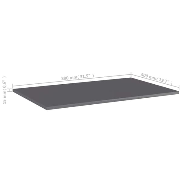 Hyllplan 4 st grå högglans 80x50x1,5 cm konstruerat trä