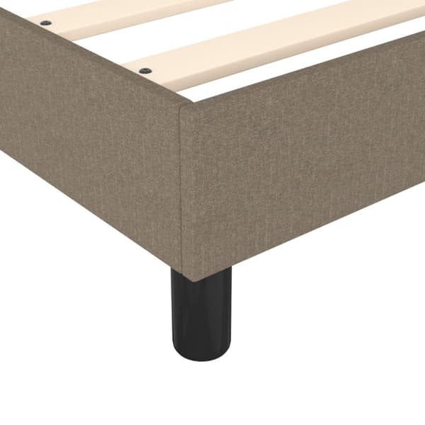 Boxspring-sängram taupe 200x200 cm tyg