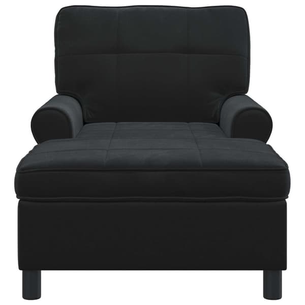 Chaise Lounge med kudde Svart 91 x 157 x 91 cm Sammet