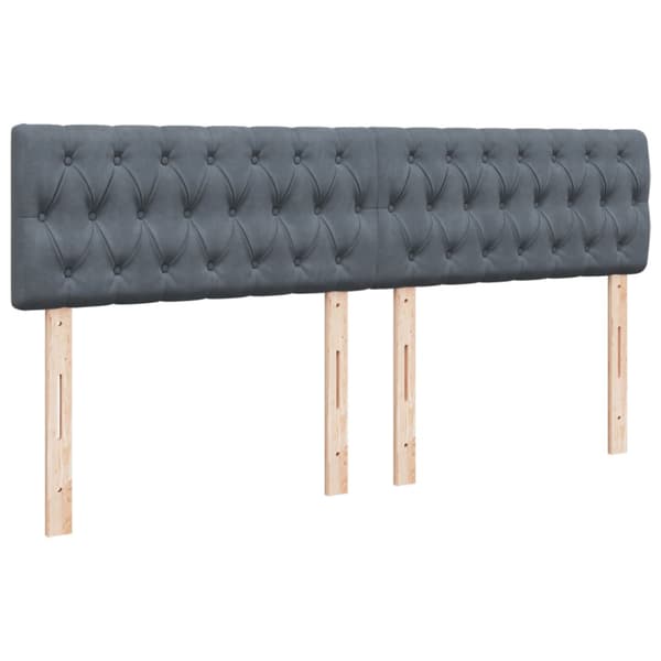 Ramsäng med madrass mörkgrå 180x200 cm sammet