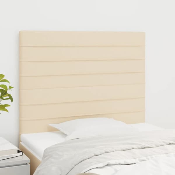 Sänggavel creme 100x5x118/128 cm tyg