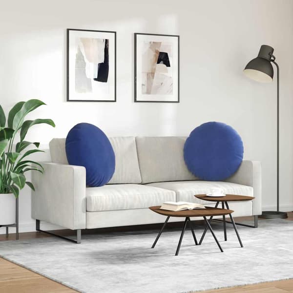 Sittkuddar 2 pcs Polisblå Ø60 x 21 cm Sammet