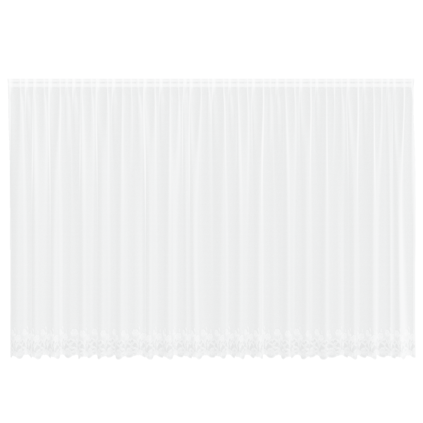 Spetsgardin med gardiner Blommor Vit 200 x 600 cm Polyester