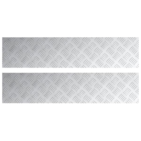 Trappsteg Rektangulär 2 pcs Silver 90 x 20 cm Aluminium
