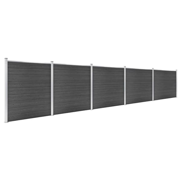 Staketpanel WPC 872x186 cm svart
