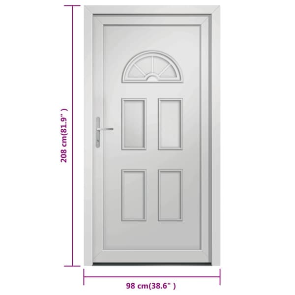 Ytterdörr vit 98x208 cm PVC