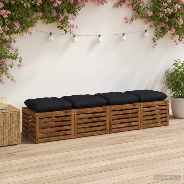 Sittkuddar VIANEN 4 st 100% Polyester Mörkblå 40 x 40 x 12 cm