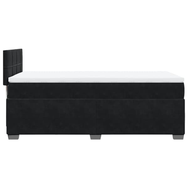 Ramsäng med madrass svart 80x200 cm sammet