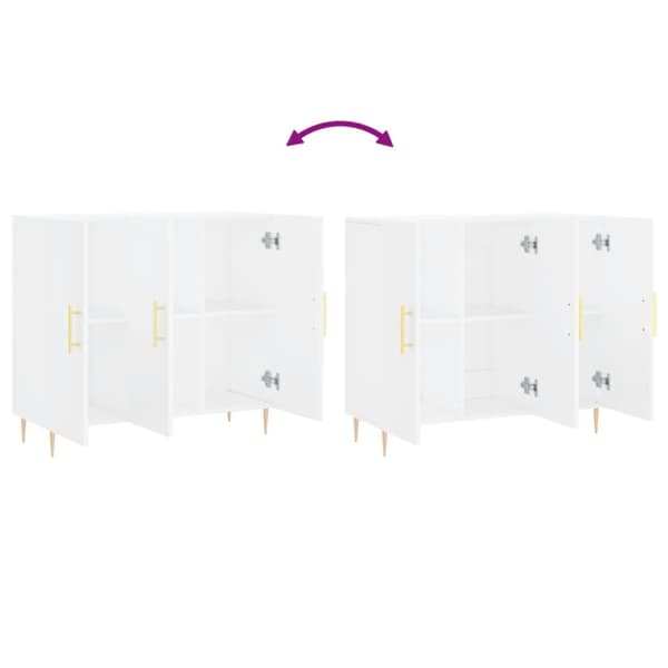 Skänk vit 90x34x80 cm konstruerat trä