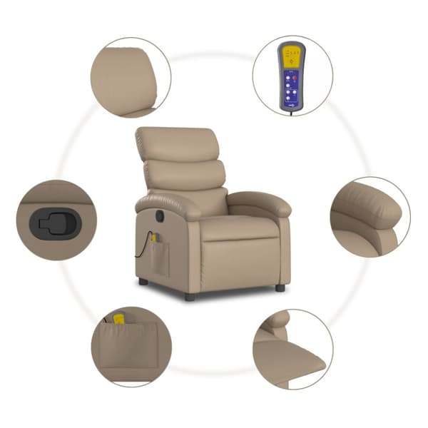 Massagefåtölj cappuccino konstläder
