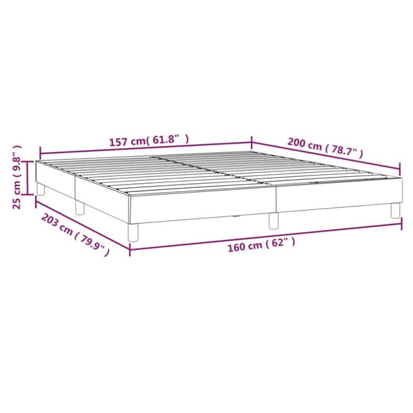 Boxspring-sängram mörkbrun 160x200 cm tyg