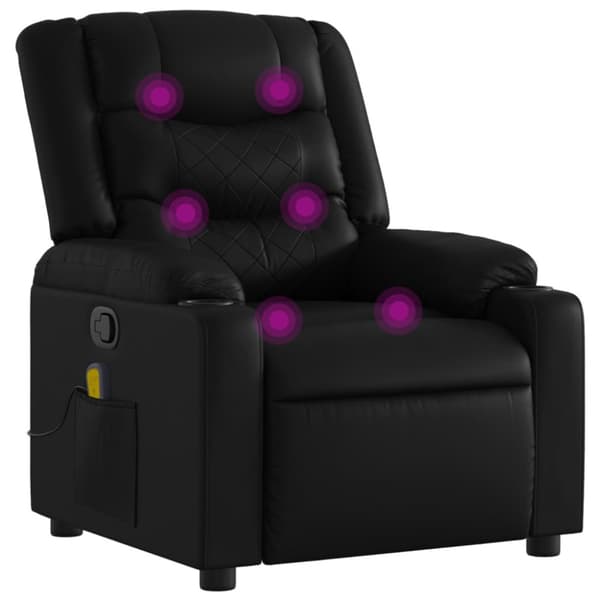 Massagefåtölj svart konstläder