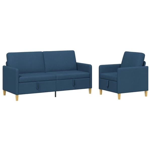 Soffgrupp med förvaring 2 pcs Blå Polyester
