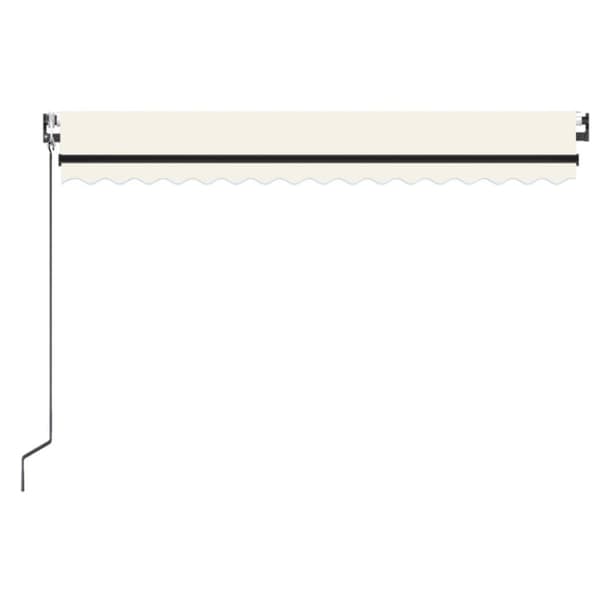 Automatisk markis med vindsensor & LED 450x350 cm gräddvit