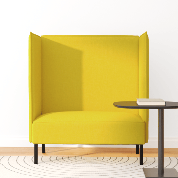 Hög Ryggsoffa 101cm Ljusgul tyg