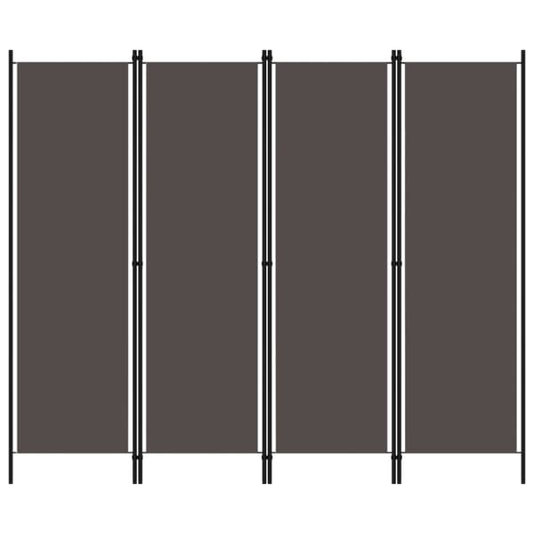 Rumsavdelare 4 paneler antracit 200x180 cm