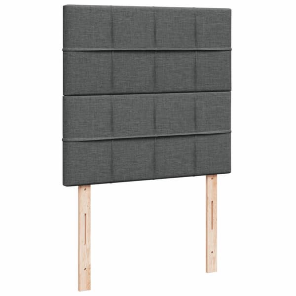 Ramsäng med madrass mörkgrå 80x200 cm tyg