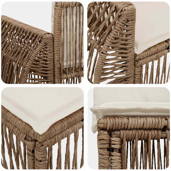 Trädgårdsoffset 12 pcs Beige och krämvit konstrotting