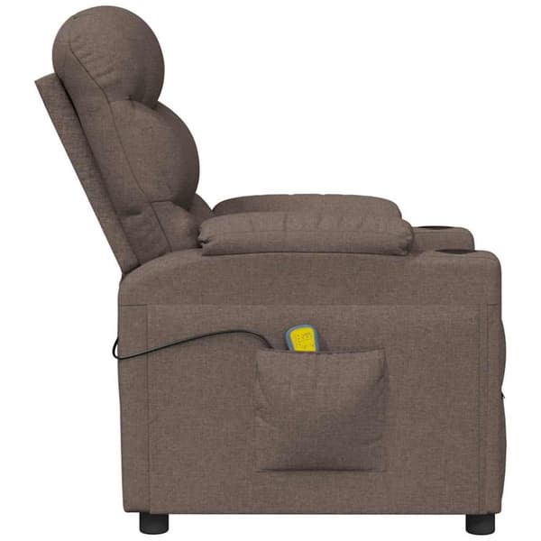 Massagefåtölj taupe tyg