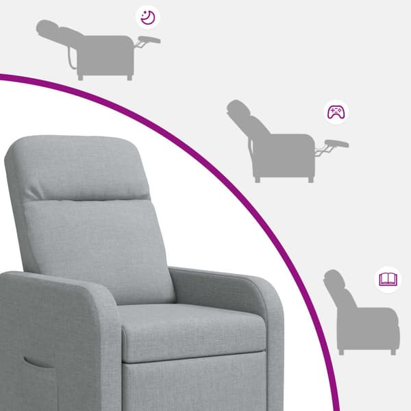 Massagefåtölj Ljusgrå Tyg