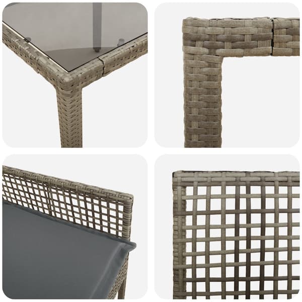 Trädgårdsmöbelset 3 pcs Grå konstrotting