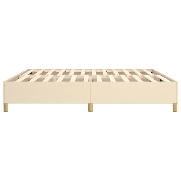 Boxspring-sängram gräddvit 200x200 cm tyg