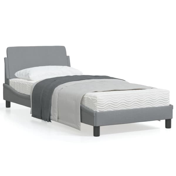 Bed Frame "Dover" Light Grey 90x190 cm Fabric