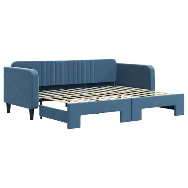 Dagbädd utdragbar blå 90x200 cm sammet