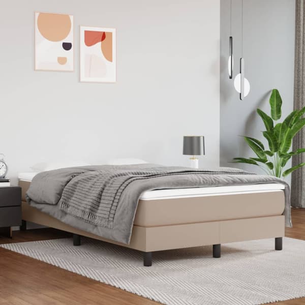 Boxspring-sängram cappuccino 120x200 cm konstläder