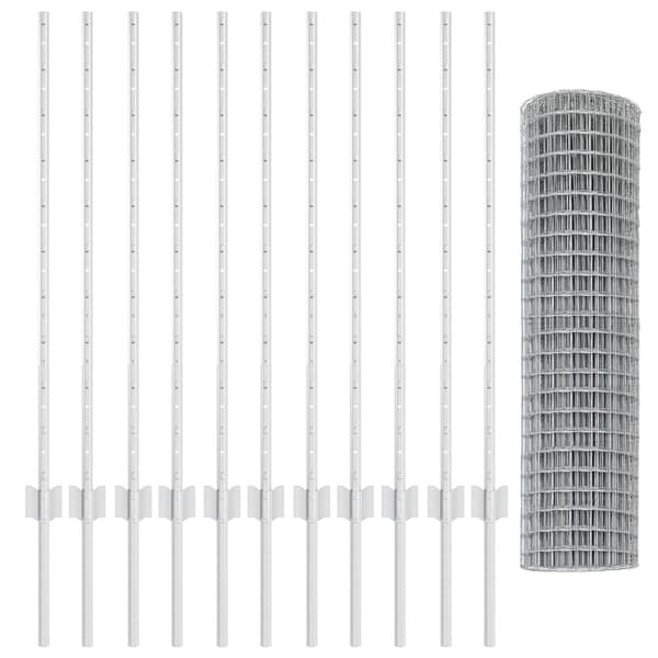 Stängsel med stolpe Silver 1 x 25 m Stål
