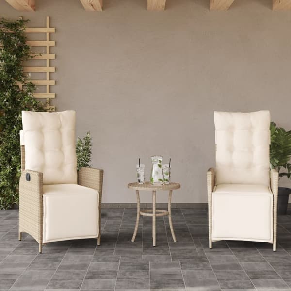 Bistrogrupp med dynor 3 delar beige konstrotting