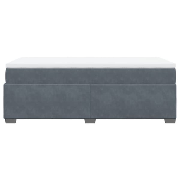 Ramsäng med madrass mörkgrå 90x200 cm sammet