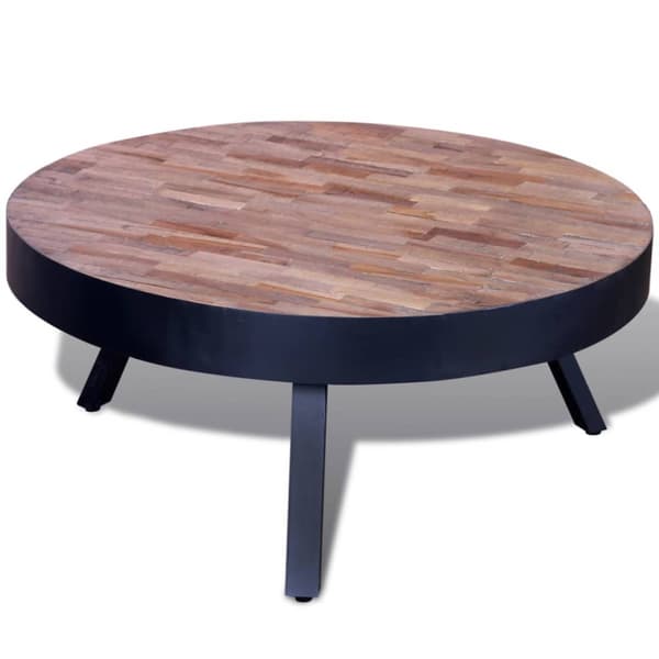 Soffbord runt återvunnen teak