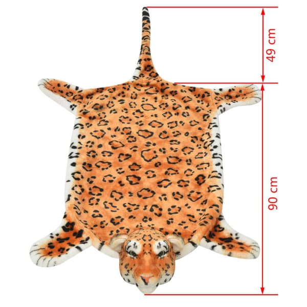 Leopardmatta plysch 139 cm brun
