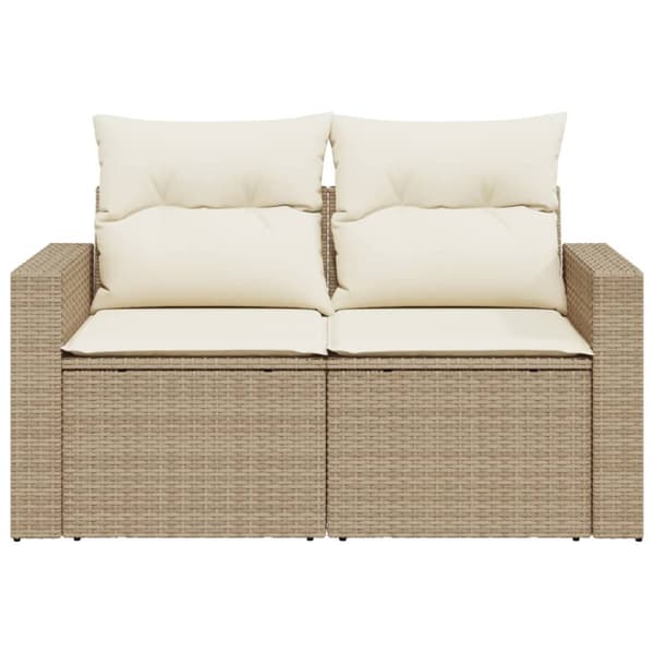 Trädgårdssoffa 2-sits med dynor konstrotting beige