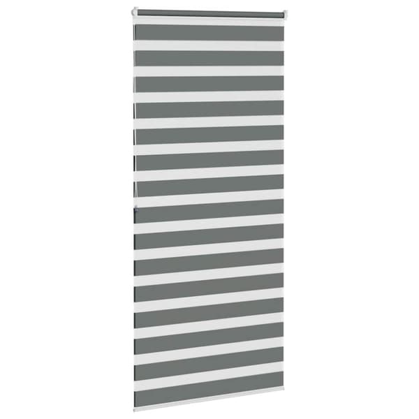 Rullgardin zebra mörkgrå 100x200 cm tyg bredd 95,9 cm polyester
