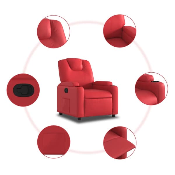 Reclinerfåtölj röd konstläder