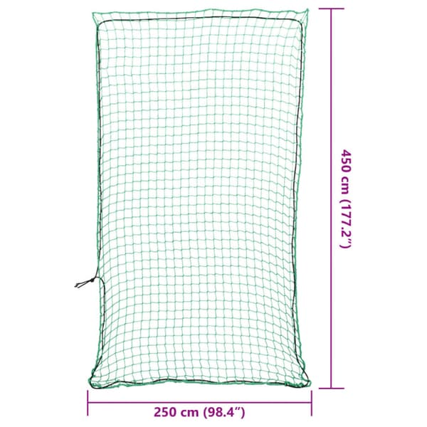 Lastnät med elastiskt rep grön 4,5x2,5 m PP